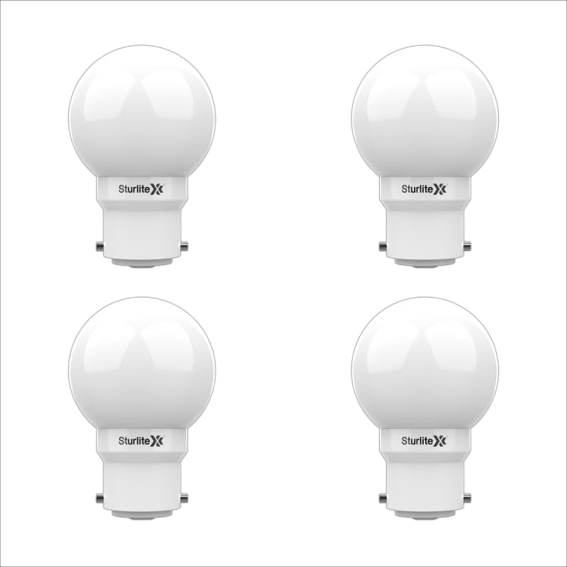 Sturlite Pod Classic 0.5W LED Bulb| Classic Design With CRI Technology| BIS and BEE Approved| B22 Base Energy Efficient Dream Light (White, Pack of 4)
