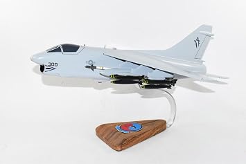 VA-203 Blue Dolphins A-7E Corsair II Model, LTV, 1/31 Mahogany Scale Model, Navy