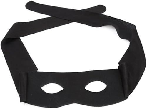 Miniatura 5 de Honkenda Máscara de ojos de bandido de ladrón negro para hombres y mujeres, máscara de disfraz de ladrón negro, accesorio para Halloween, Navidad