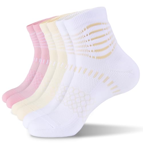 Image of IRAMY Ankle Compression Socks for Women Men Plantar Fasciitis Relief 3 /5 Pairs Cushioned Athletic Running Socks