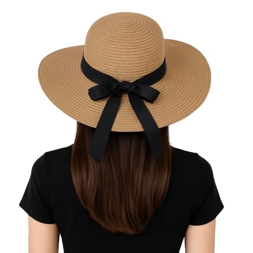 Chic Foldable Women's Sun Hat - Stylish Wide Brim Beach Cap for Summer Sun Protection - Packable and Versatile! for Poolside Lounging or Beach Escapes - Fashionable Yet Functional Headwear