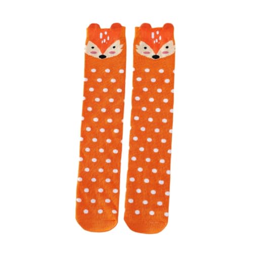 QUXVUIS Calcetines largos de algodón para niñas con estampado animal, divertidos, ideales para regalar en cumpleaños, fiestas, primavera y verano. Calcetines de algodón