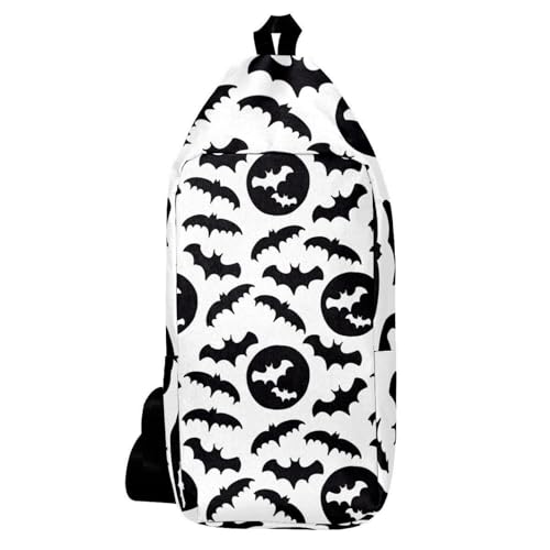 Sac à dos à bandoulière mixte motif fantôme d'Halloween sacoche poitrine multicolore