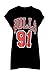 Produktbild Damen Bulls 91 Gedruckt UniversitäT Sport Baseball Basketball Fußball Rundhals Hoch Rollbarer Flügelärmel T-Shirt Oberteil - Schwarz, 48-50