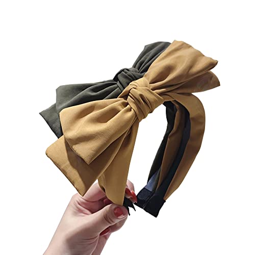 Wiwpar Knotted Bow Headbands For Women Fashion Cute Knot Headband Hair Bands Solid Bow Hair Accessories For Women Girls (Olive Green) #TOP18
