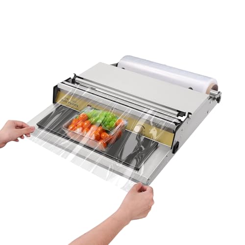 Film Wrapper Film Dispenser, Commercial Wrapping Machine Width Film Wrapper for Fruits Produce Vegetables, Suitable Cling Film Width: ?17.72in