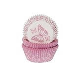 50 Muffinförmchen Schmetterling | rosa | weiß | Hochwertiges Papier | made in EU