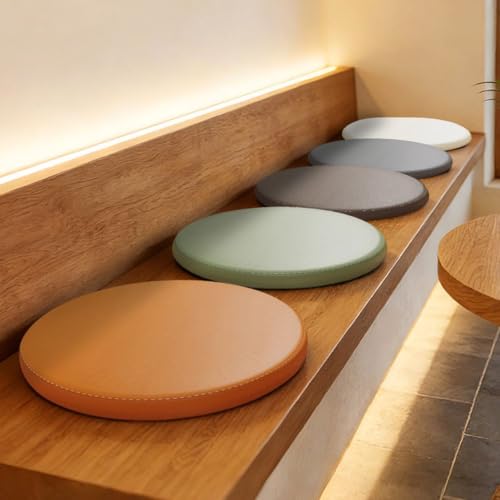 Coussin rond assise imperméable mousse orange de 35 cm amovible - 8
