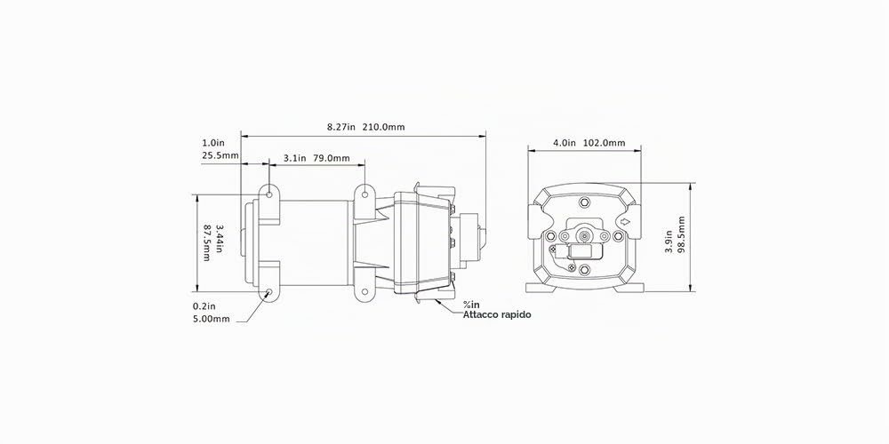 SEAFLO Pompa per impianto idrico DC serie 41 - 12V 12,5 LPM 35 PSI