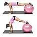 PROMIC Exercise Ball (55 cm) with Foot Pump, Professional Grade Anti Burst & Slip Resistant Stability Balance Yoga Ball for Yoga, Workout, Cardio Drumming, Classroom, Work Ball Chair (Pink)