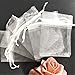 25/50 Pcs/lot Blanc Cordon Organza Sac Petites Pochettes Bijoux Paquet Sacs Noël Mariage Emballage Cadeau Sacs 6 tailles 6Z-beige,10x15cm,25pcs