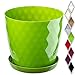Produktbild KADAX Blumentopf, EIN Topf für Blumen und Pflanzen mit Untersetzer, Pflanzkübel leichtes und beständiges Material EIN dekorativer Topf für Pflanzen (14cm, Grün)