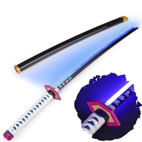 Demon Slayer - Sword Lightsaber Lightsaber Katana LED Samurai Sword with LED Blade with Sheath Anime Fans Anime Cosplay for Adults and Children (Giyuu Tomioka)