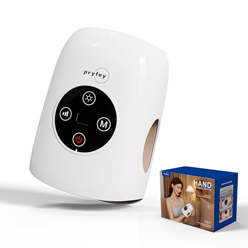 Masseur de mains, 9 modes, 9 intensités, masseur des mains sans fil pour l'arthrite et le canal carpien, cadeau pour hommes, femmes, parents, relaxation au bureau, blanc