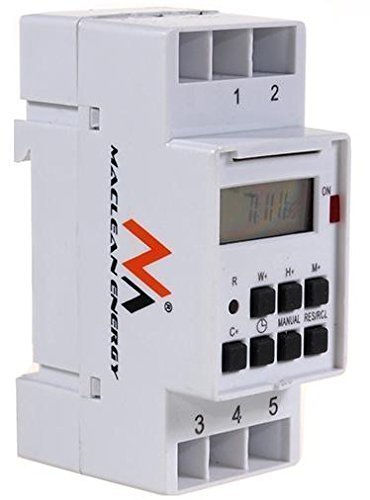 Maclean MCE09 - Programador/temporizador eléctrico digital semanal tipo carril DIN 16A 220V (10)