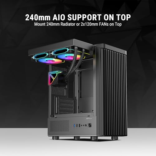 Image of Ant Value VM45 Mid-Tower Computer Case /Gaming Cabinet - Black | Support M-ATX, ITX | Pre-Installed 4 Fans