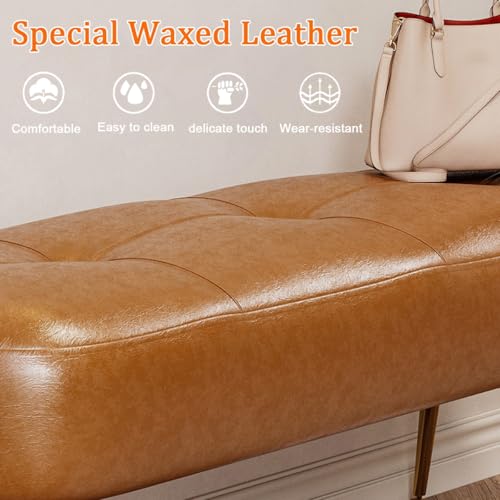 Banco de zapatos versátil con asiento de cuero moderno 4
