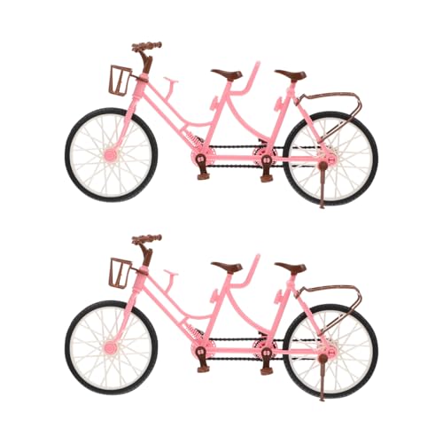 SUPVOX Two-Seater Doll Bike Accessories Miniature Toy Bicycle Model with Pedals for Kids Indoor Outdoor Play and Desktop Decoration