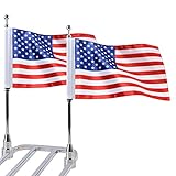 MASION 2 Pcs 6'x10' Motorcycle Flags American Flag for Harley Yamaha Honda Goldwing CB VTX CBR Chrome Stainless Steel Motorcycle Flagpole Mount fit 1/2'' Motorcycle Luggage Rack
