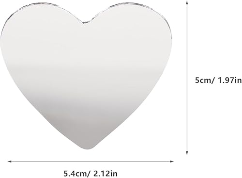 Miniatura 3 de Healifty 20 piezas de mini espejos en forma de corazón, azulejos de mosaico de vidrio para decoración del hogar, proyectos de manualidades,