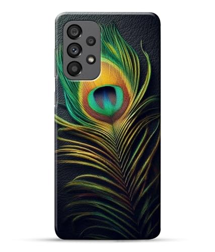 Image of Peacock Feather Mor Pankh Printed Hard Back Case Cover Compatible for Samsung Galaxy A73 5G / Samsung A73 5G (Multicolor) - D1671