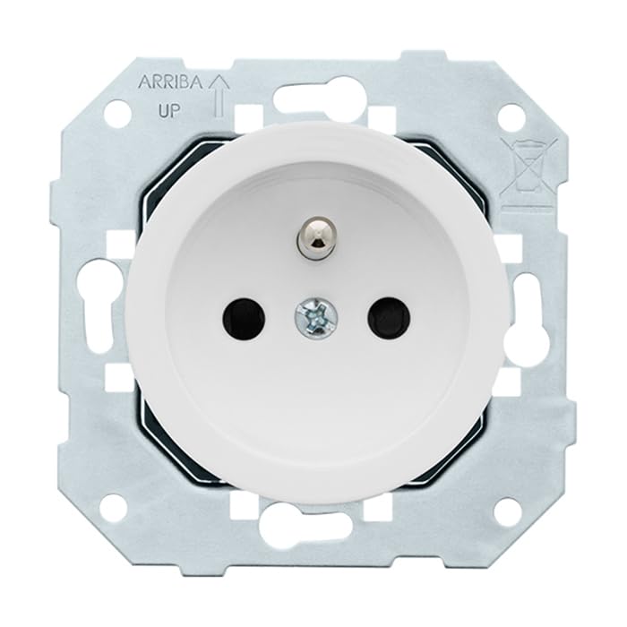 Fontini DOM glossy white 2P+T socket with white single plate - Elegance and simplicity for your electrical installations - Image 2