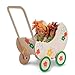 Dida - Pequeña Cochecito de Madera para muñecas - Decoración: Flores