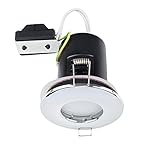 MiniSun | Fire Rated Polished Chrome Domed Ceiling Downlights | Bath Recessed Lighting, Home Décor & Improvement Essential | Pack of 4 | Includes 5W LED Bulbs [6500K Cool White] | Mains Wired