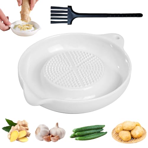 Keramik Reibe, Keramik Ingwer Reibe, Ngwer Knoblauch Reibe Keramikreibe mit Bürste für Familie Küche Apfelmus Zitrone Ingwer Saft Mahlen 11 x 9, 2 cm Weiß Orbicular Keramik Reibe, Keramik Ingwer Reibe, Ngwer Knoblauch Reibe Keramikreibe mit Bürste für Familie Küche Apfelmus Zitrone Ingwer Saft Mahlen 11 x 9, 2 cm Weiß Orbicular