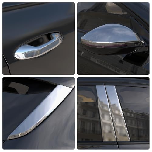 Image of Lypumso Gloss Silver Chrome Vinyl Tape, Vinyl Detailing DIY Wrap Tape with Tool Kit Air-Release Adhesive DIY Car Door Sill Window Trim Edge Guard Protective (2in x 30ft)