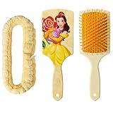 LUV HER Kids Hair Brush & Spa Headband Set for Girls - Features Disney Bella from Beauty & Beast - Fun Grooming Kit for Detangling, Styling & Skincare - Soft & Stretchy One Size, Ages 3+