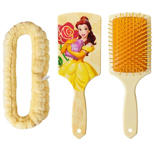 Brosse à cheveux anti-nœuds Disney Belle et bandeau de soin pour fille