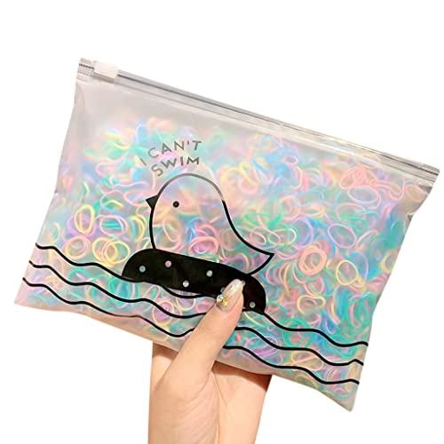 1000pcs Colorful Rubber Hair Ties, Disposable Elastic Hair B