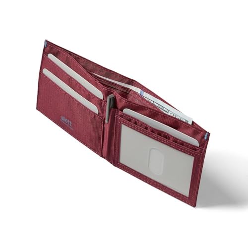 Image of Allett ID Wallet, Mulberry | Nylon, RFID Blocking | Slim Minimalist Bifold Wallet, Water Resistant, Durable, Thin, Front Pocket | Holds 4-12+ Cards, Cash