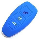 FLEXIBLES SILIKON: Das TPU Silikoncase von Finest-Folia ist eine Hülle, die sich Ihrem Ford 3-Tasten Autoschlüssel durch biegsames Silikon anpasst. Die sich gummiert anfühlende Silikonhülle ist reißfest und rutschfest.