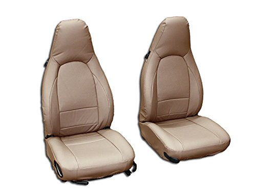 Iggee Beige Artificial Leather Front Seat Covers