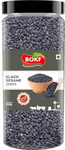 Image of BOKF Black Sesame Seeds | Kala Till | Rich in Protein and Dietary Fibre | Weight Management seeds | Antioxidant rich | Good for diet inch (250 Gram)
