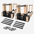 Anyelse 4 PCS Outdoor Firewood Log Storage Rack Bracket Kit, Adjustable Rack Any Length, Fireplace Wood Storage Holder for Indoor Outdoor Patio with 80 Accessories?4 PCS?