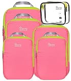 SUITEDNOMAD Ultralight Compression Packing Cubes Set, Suitcase and Backpack Travel Organizer Bags
