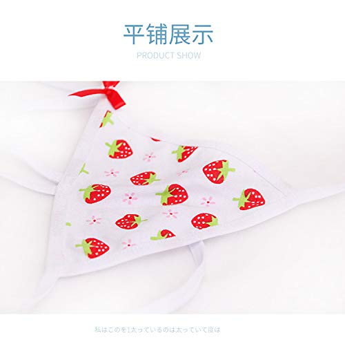 Women Lingerie Mini Bikini Strawberry lace up Underwear Set Anime Role Play T-String Bikini: One Size S0362red