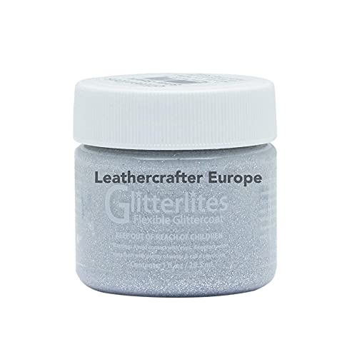 Angelus Glitterlites 1oz (30ml) Acrylic Leather Paint (Silver Spark)