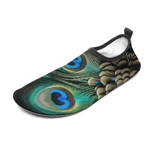 Water Shoes for Women Men Swim Beach Shoes Quick Dry Barefoot Aqua Shoes Peacock Feather Sport Shoes Hiking Shoes