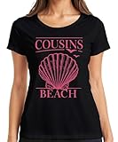 Primos Beach Concha Playa Mar The Summer I Got Pretty Camiseta para Mujer, Negro , L