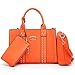 Dasein 3pcs Women Handbag Wallet Top Handle Satchel Purse Hobo Crossbody Shoulder Bag Tote Bag with Studs