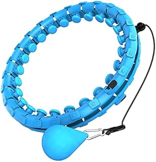 Dumoyi Smart Weighted Hula Hoop for Adults Weight Loss, 24 Detachable Knots Infinity Hoop, 2 in 1 Adomen Fitness Massage Workout Equipment, Great for Adults and Beginners (Blue)