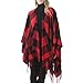 Zando Shawls for Women Open Front Poncho Wrap Printed Tassel Cape Fall Plaid Poncho Shawl Winter Pashmina Shawls and Wraps Fashion Shawl Ponchos Christmas Ponchos for Women Buffalo Red One Size