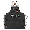 Homsolver Chef Aprons for Men Women with Large Pockets, Waterdrop Resistant Cotton Canvas Cross Back Heavy Duty Adjustable Work Apron, Kitchen Cooking Baking Bib Apron, M-XXL(BLACK) Homsolver Chef Aprons for Men Women with Large Pockets, Waterdrop Resistant Cotton Canvas Cross Back Heavy Duty Adjustable Work Apron, Kitchen Cooking Baking Bib Apron, M-XXL(BLACK)