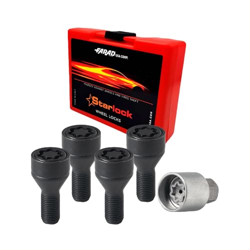 Vis de roue antivol pour Alfa Romeo Junior dès 2024 | M12x1,25 acier Noir | lot de 4 avec clé