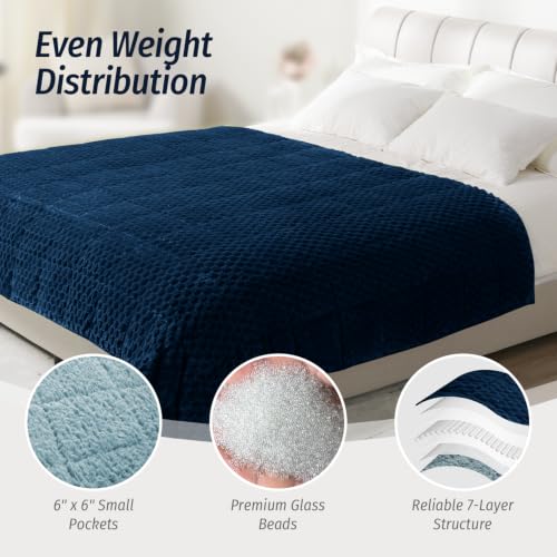 Image of Fleece Weighted Blanket for Adults 48 inch x 72 inch 12lbs Soft Fuzzy Blankets