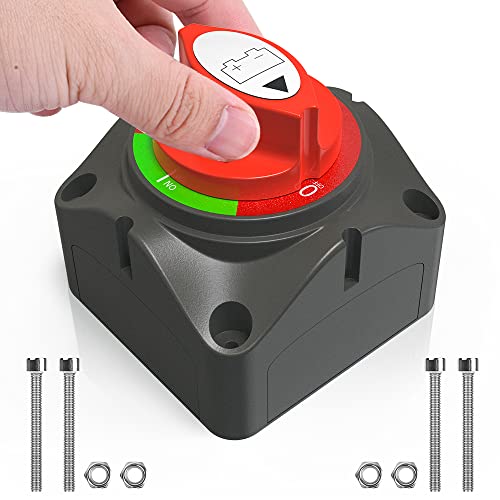 Battery Disconnect Switch 12V Master,12V-48V Waterproof Power Isolator Switch 275Amps High Current for Marine Boat RV ATV UTV Vehicles(On Off)
